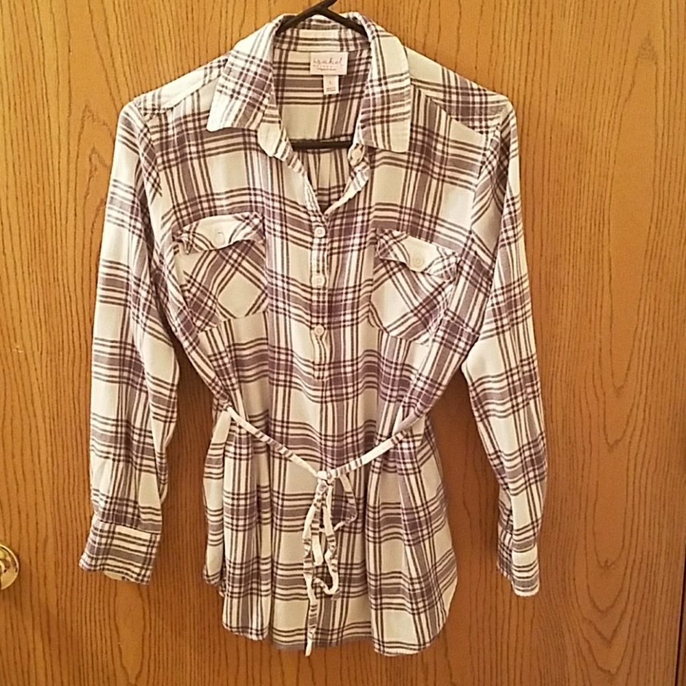 Plaid maternity top